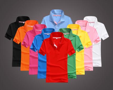男女門襟格子布撞色款式，時尚POLO衫定制生產(chǎn)